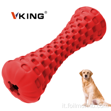 Giocattolo da masticare interattivo per cani a forma di cilindro in gomma per animali domestici